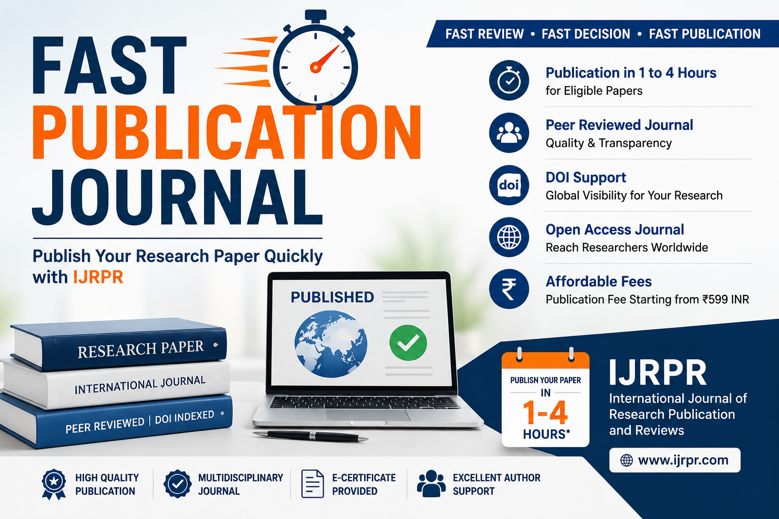 International Journal of Research Publication and Reviews (IJRPR) banner